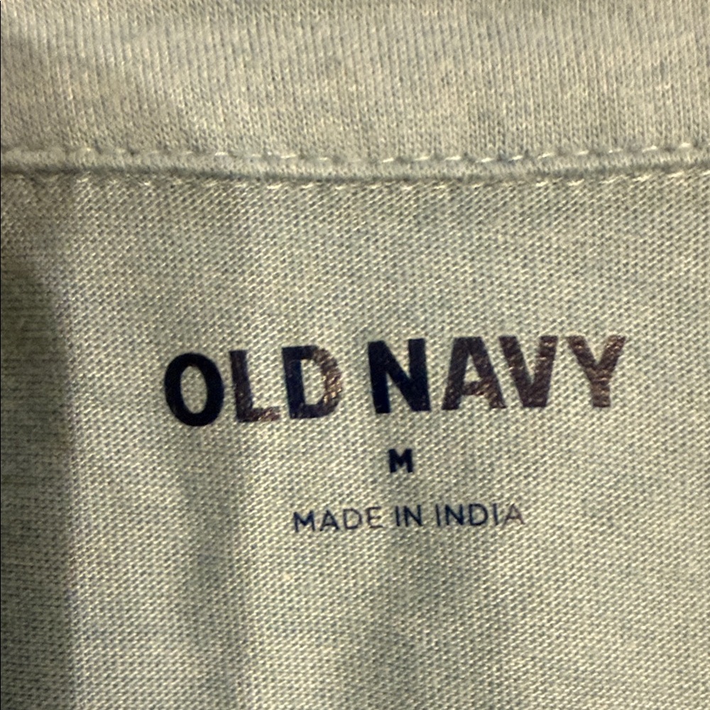 Old Navy Light Blue Palm Print Polo - Picture 2 of 3